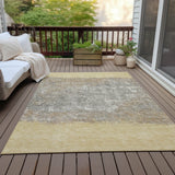 Addison Chantille ACN2214 Stripes Machine Made Transitional Gold Rug