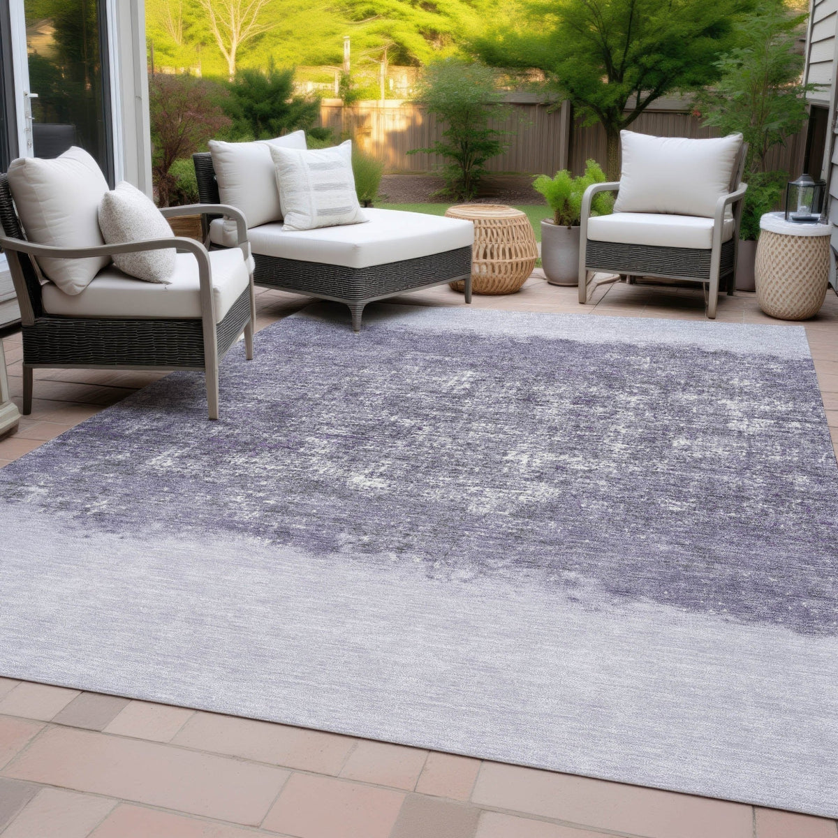 Addison Chantille ACN2214 Stripes Machine Made Transitional Lavender Rug
