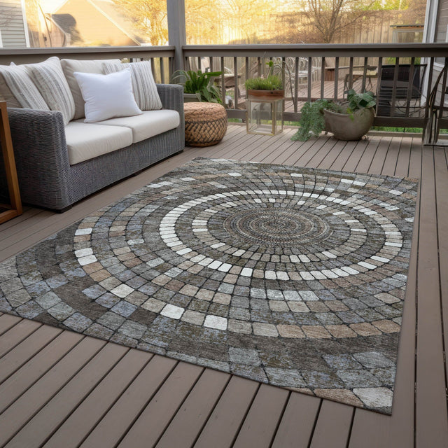 Addison Chantille ACN2216 Geometric Machine Made Transitional Brown Rug