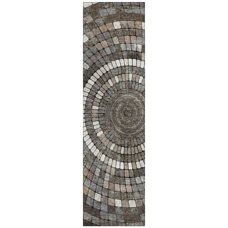 Addison Chantille ACN2216 Geometric Machine Made Transitional Brown Rug