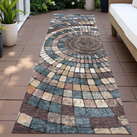 Addison Chantille ACN2216 Geometric Machine Made Transitional Copper Rug