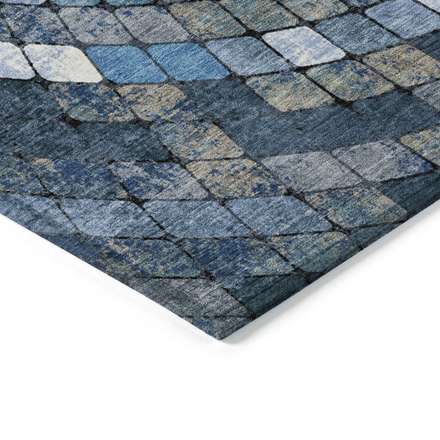Addison Chantille ACN2216 Geometric Machine Made Transitional Navy Rug