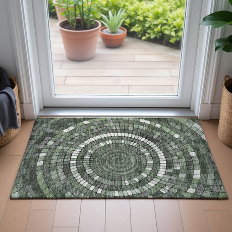 Addison Chantille ACN2216 Geometric Machine Made Transitional Sage Rug