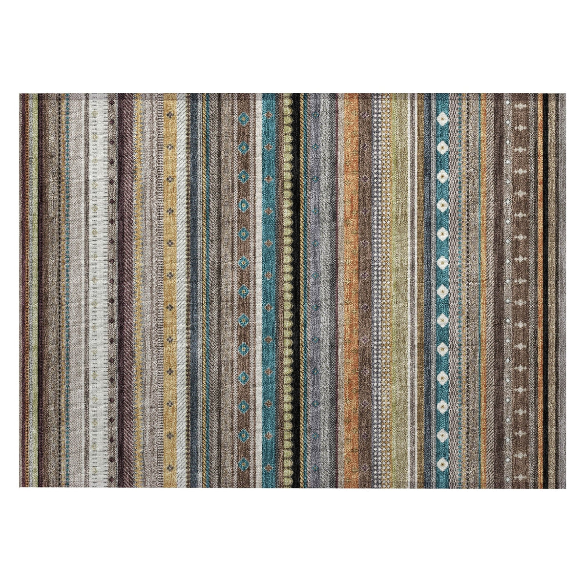 Addison Chantille ACN2218 Stripes Machine Made Transitional Brown Rug