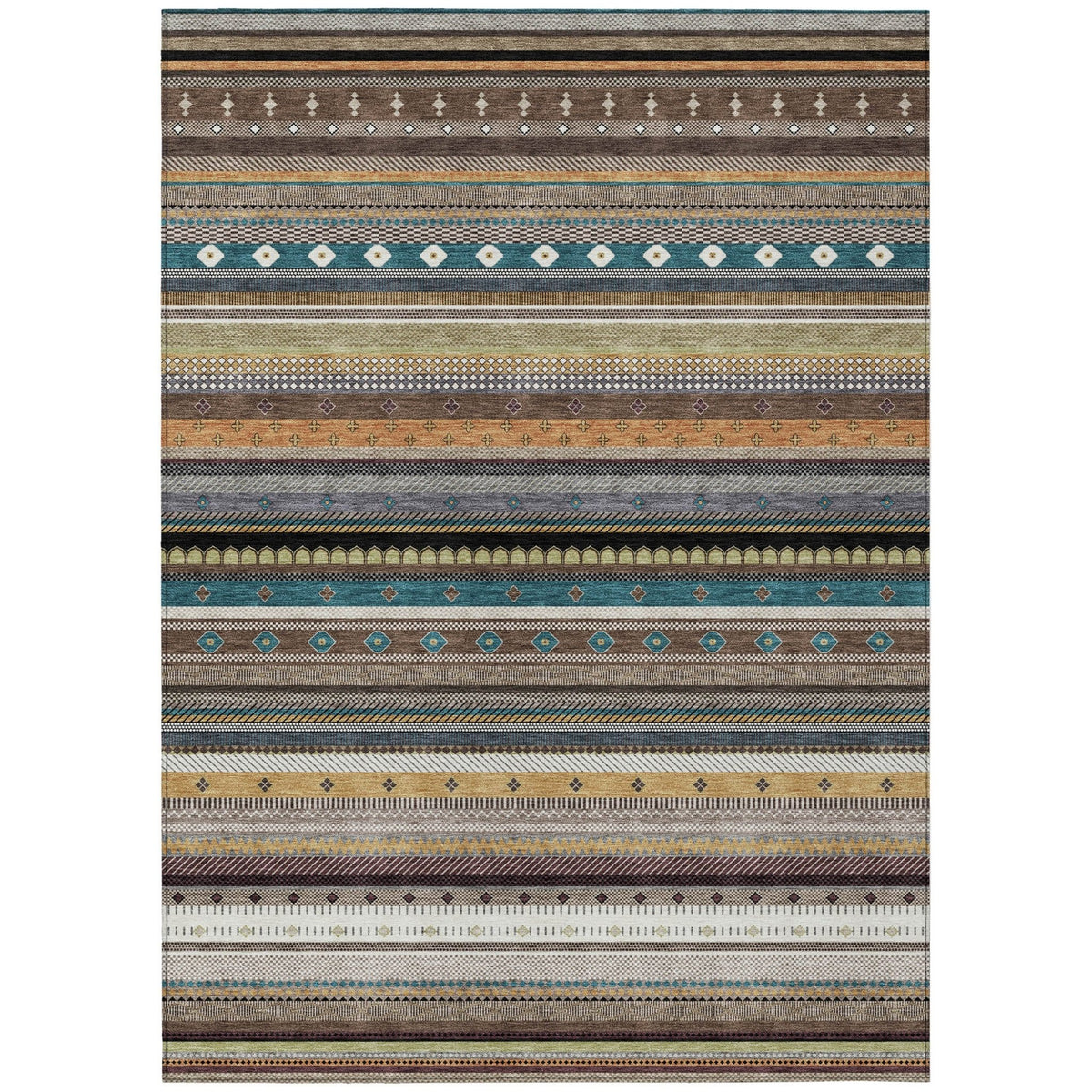 Addison Chantille ACN2218 Stripes Machine Made Transitional Brown Rug