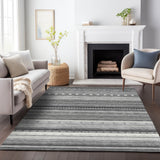 Addison Chantille ACN2218 Stripes Machine Made Transitional Gray Rug