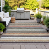 Addison Chantille ACN2218 Stripes Machine Made Transitional Khaki Rug