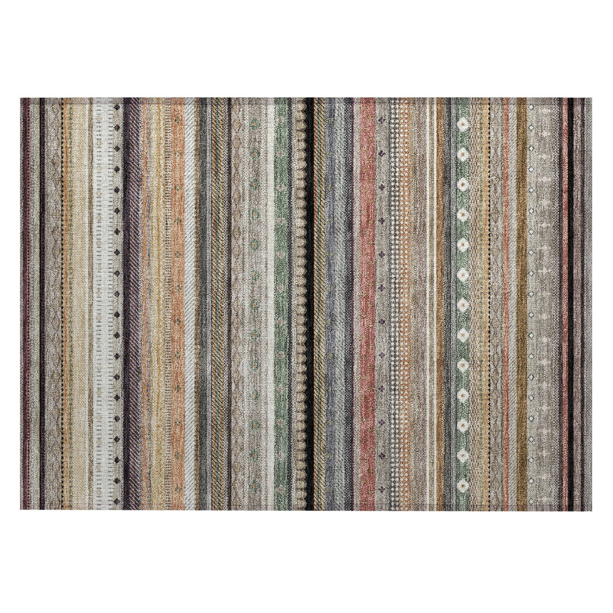 Addison Chantille ACN2218 Stripes Machine Made Transitional Khaki Rug