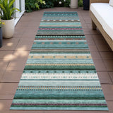 Addison Chantille ACN2218 Stripes Machine Made Transitional Teal Rug