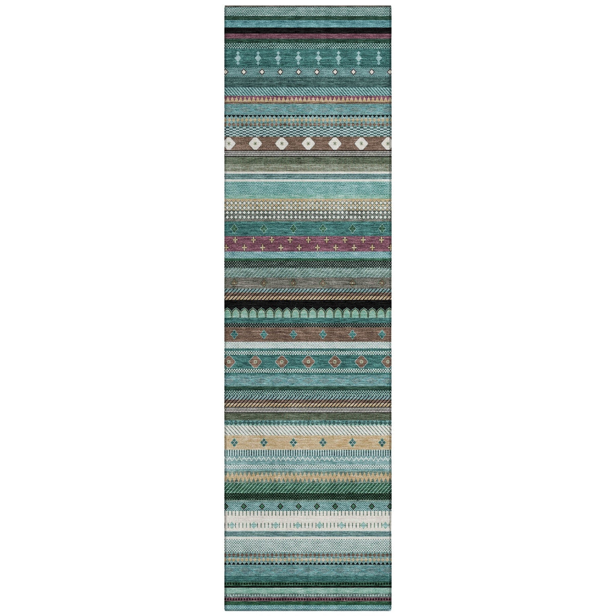 Addison Chantille ACN2218 Stripes Machine Made Transitional Teal Rug