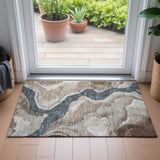 Addison Chantille ACN2219 Abstract Machine Made Transitional Beige Rug