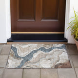 Addison Chantille ACN2219 Abstract Machine Made Transitional Beige Rug