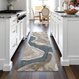 Addison Chantille ACN2219 Abstract Machine Made Transitional Beige Rug