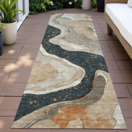 Addison Chantille ACN2219 Abstract Machine Made Transitional Putty Rug