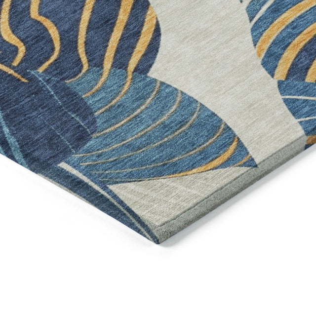 Addison Chantille ACN2220 Floral Machine Made Transitional Navy Rug