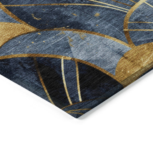 Addison Chantille ACN2221 Floral Machine Made Transitional Navy Rug