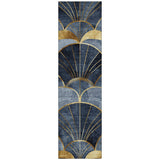 Addison Chantille ACN2221 Floral Machine Made Transitional Navy Rug