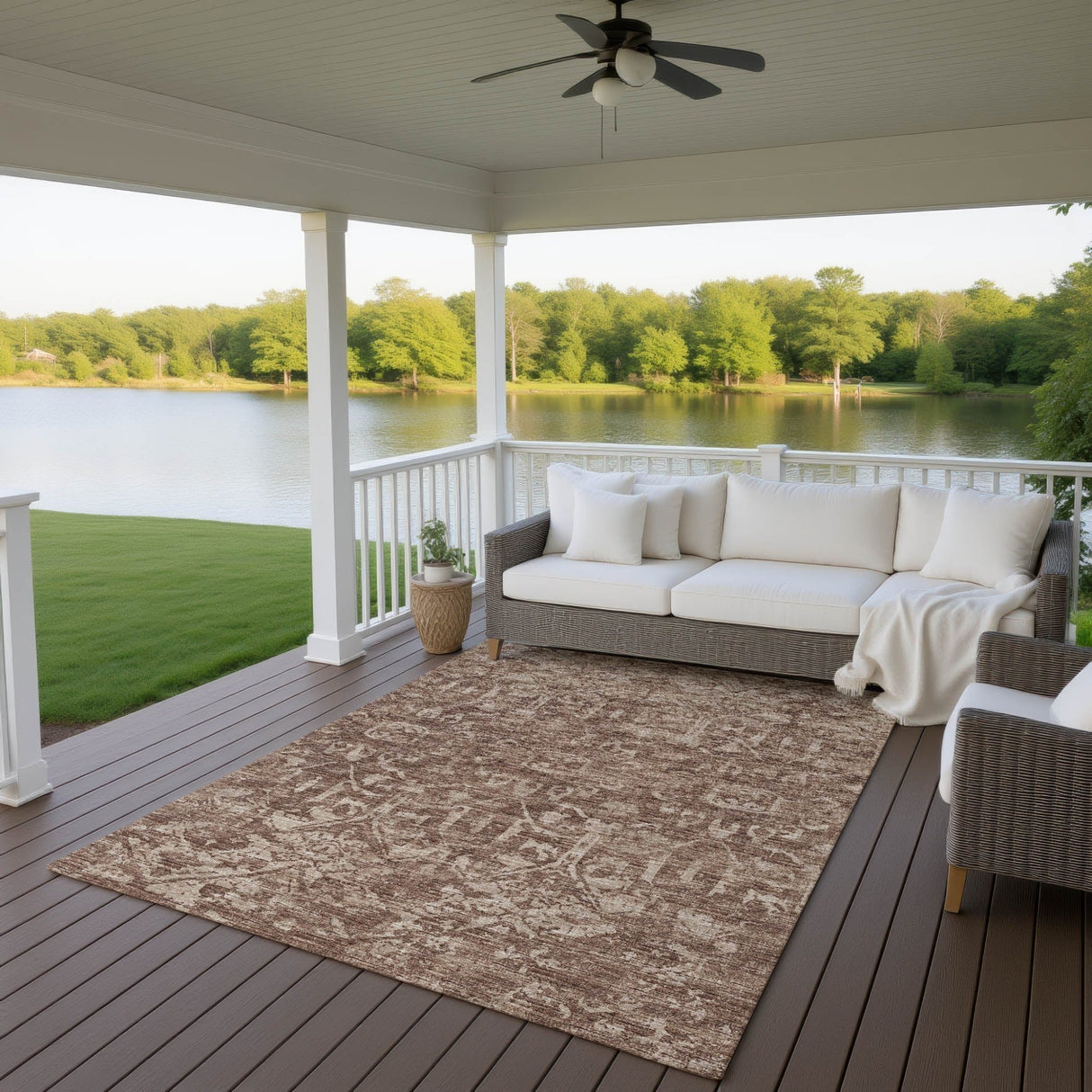 Dalyn Aberdeen AB1 Mink Rug outdoor lifestyle image