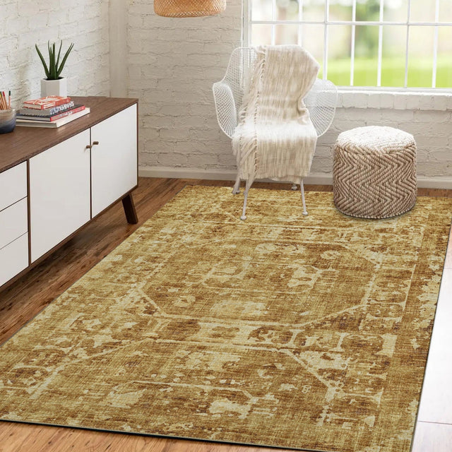 Dalyn Aberdeen AB2 Gold Rug shown in a room