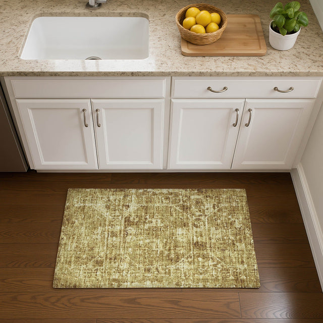 Dalyn Aberdeen AB2 Gold Rug shown in a room