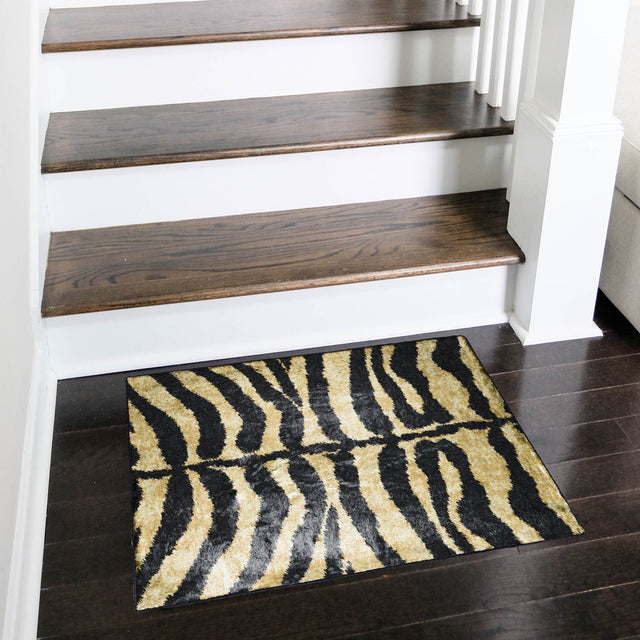Dalyn Akina AK1 Gold Rug shown in a room