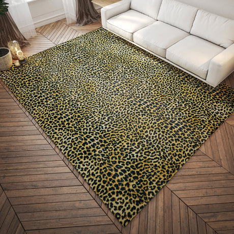 Dalyn Akina AK2 Gold Rug shown in a room