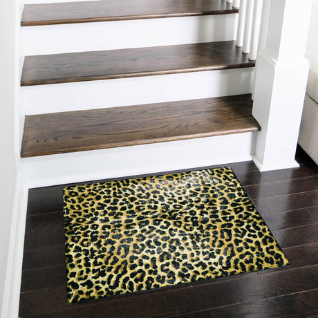 Dalyn Akina AK2 Gold Rug shown in a room