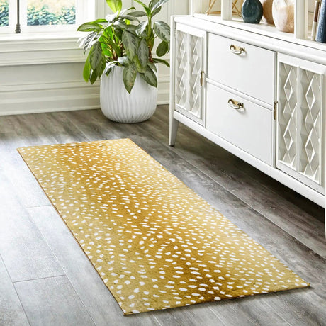 Dalyn Akina AK3 Gold Rug shown in a room