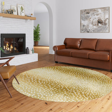 Dalyn Akina AK3 Gold Rug shown in a room