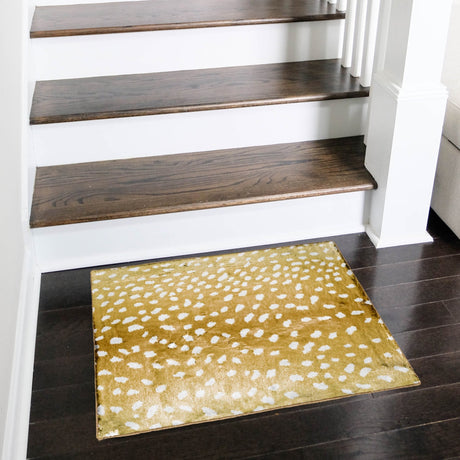 Dalyn Akina AK3 Gold Rug shown in a room