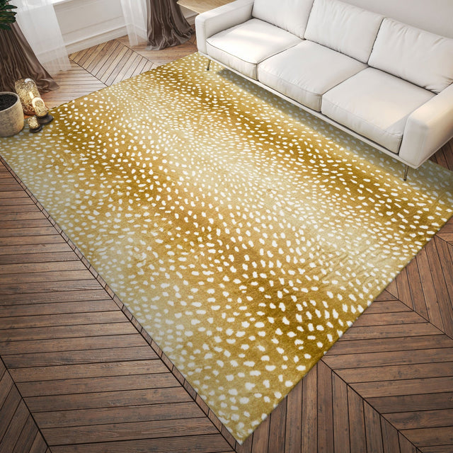Dalyn Akina AK3 Gold Rug shown in a room