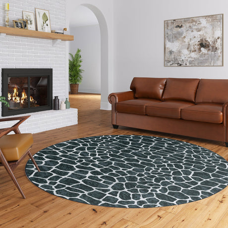 Dalyn Akina AK4 Midnight Rug shown in a room