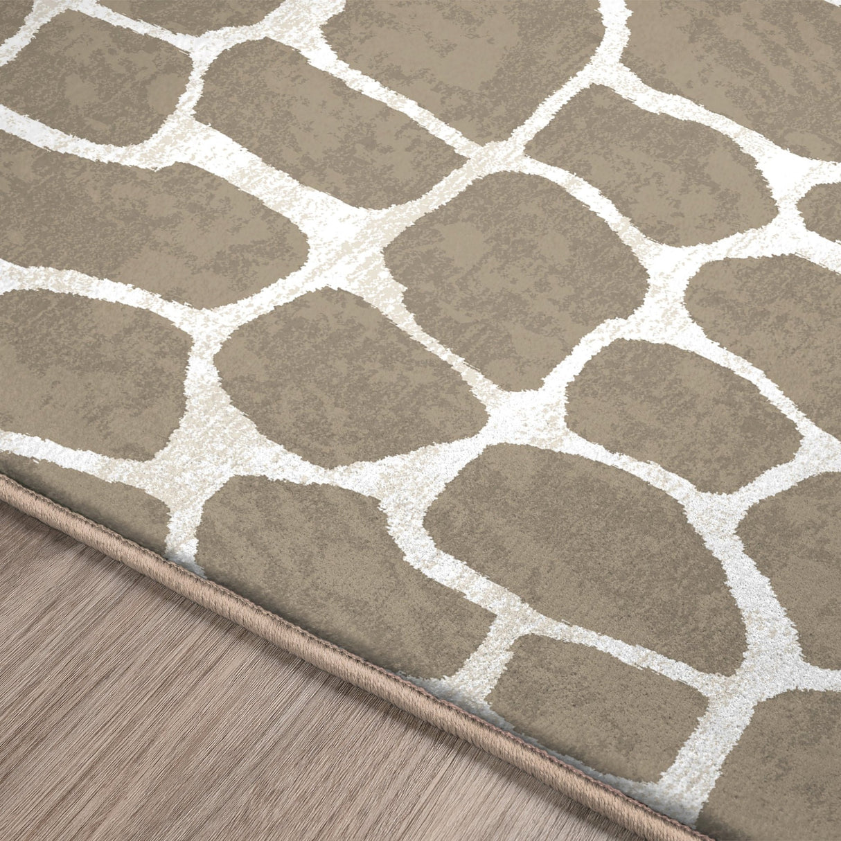 Dalyn Akina AK4 Stone Rug finished edge detail