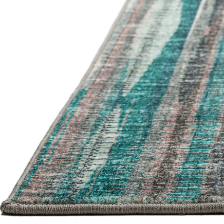 Dalyn Amador AA1 Teal Rug finished edge detail