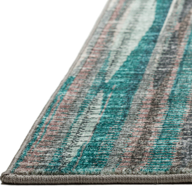 Dalyn Amador AA1 Teal Rug finished edge detail