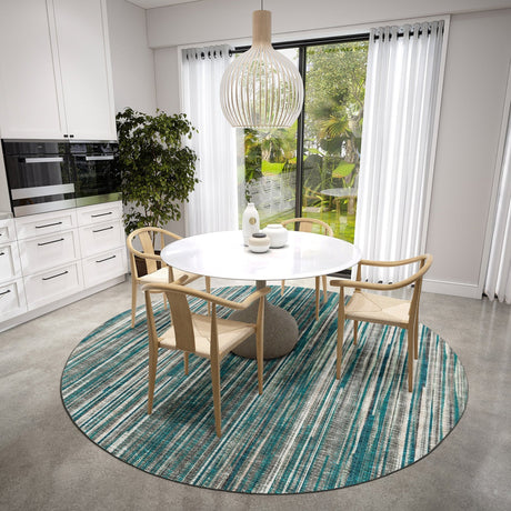 Dalyn Amador AA1 Teal Rug shown in a room