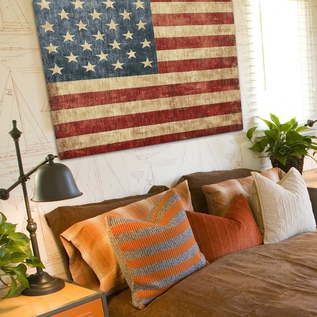 Dalyn Americana AM1 Red Rug shown in a room