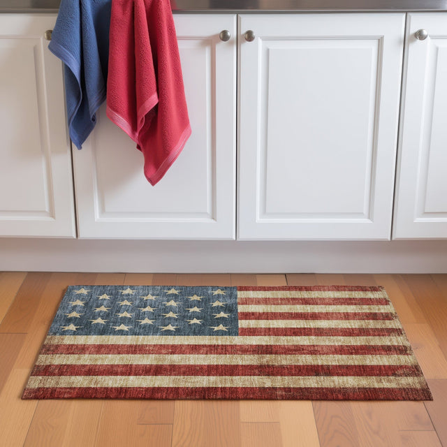 Dalyn Americana AM1 Red Rug shown in a room