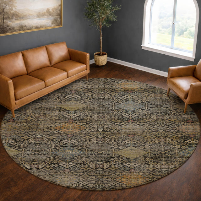 Dalyn Aristo AR1 Black Rug shown in a room