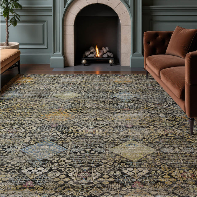 Dalyn Aristo AR1 Black Rug shown in a room