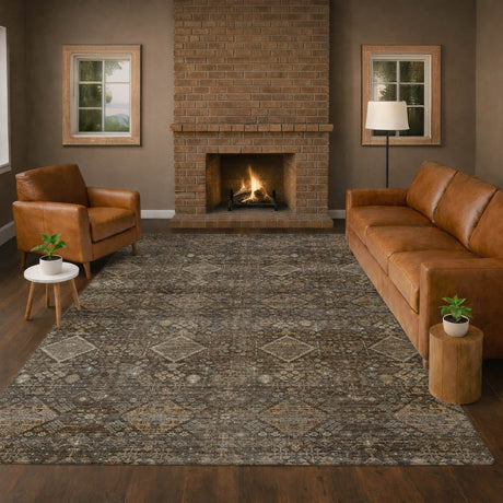 Dalyn Aristo AR1 Chocolate Rug shown in a room