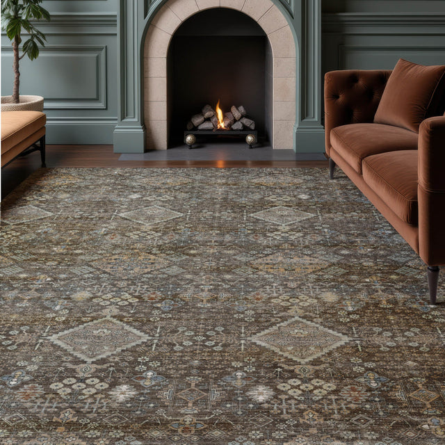 Dalyn Aristo AR1 Chocolate Rug shown in a room