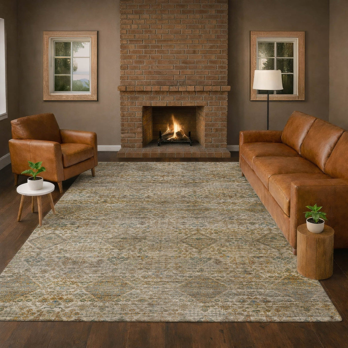 Dalyn Aristo AR1 Ivory Rug shown in a room