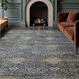 Dalyn Aristo AR1 Navy Rug shown in a room