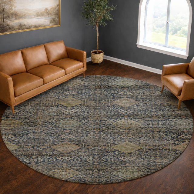 Dalyn Aristo AR1 Navy Rug shown in a room