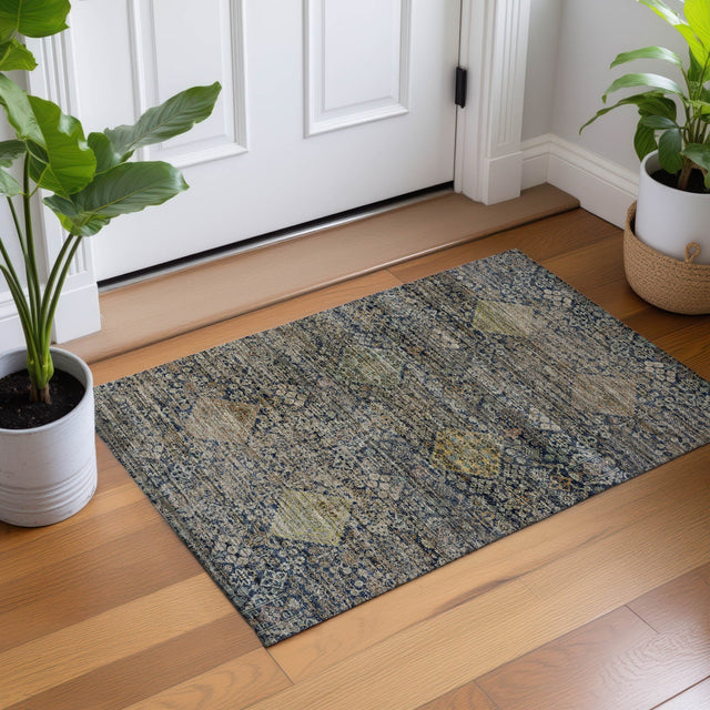 Dalyn Aristo AR1 Navy Rug shown in a room