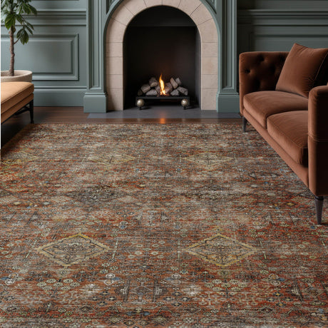 Dalyn Aristo AR1 Paprika Rug shown in a room