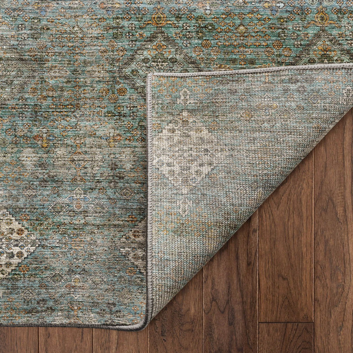 Dalyn Aristo AR1 Teal Rug backing detail
