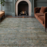 Dalyn Aristo AR1 Teal Rug shown in a room