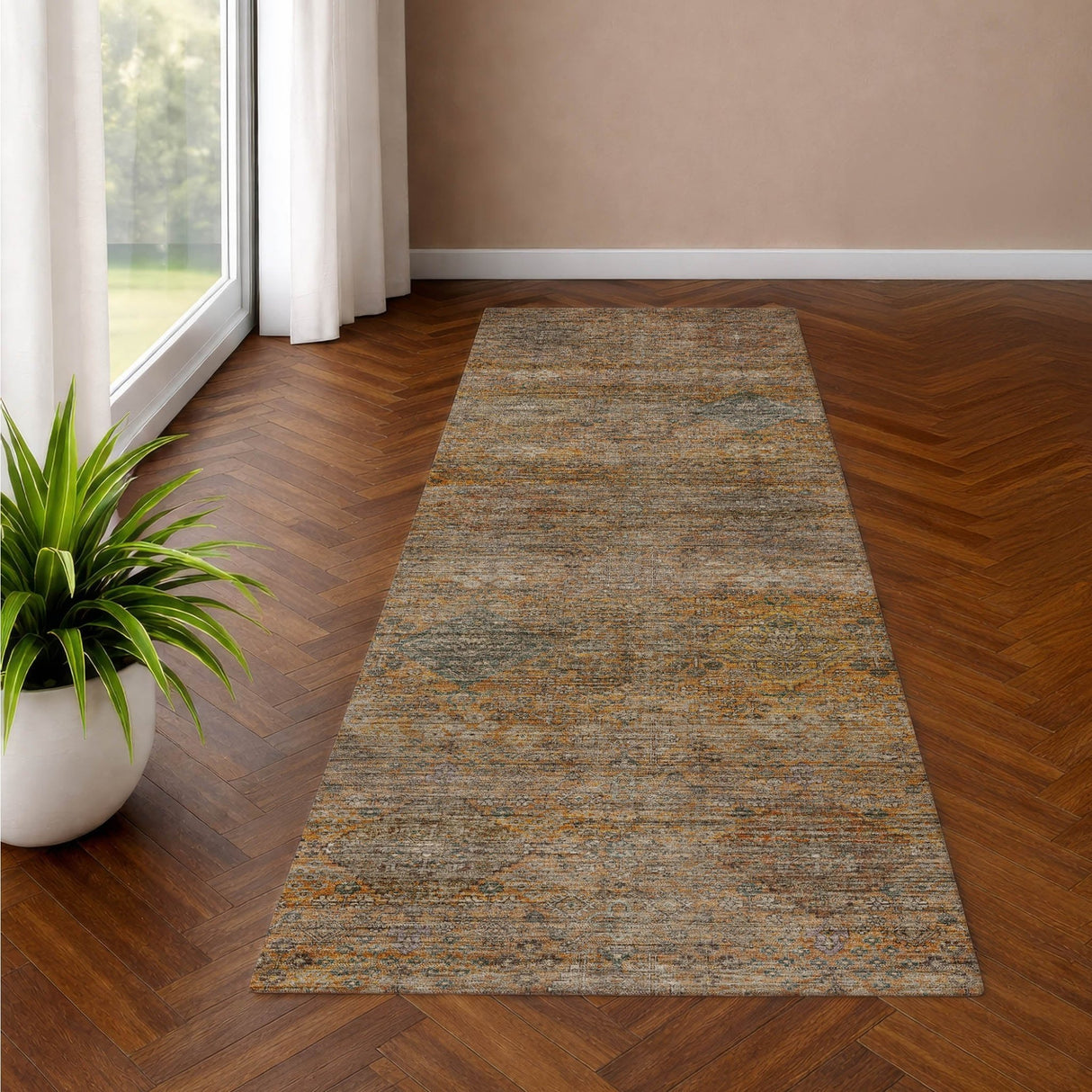 Dalyn Aristo AR1 Terracotta Rug shown in a room